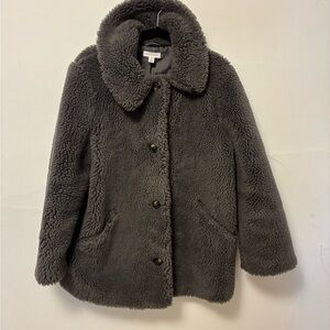 Topshop Charcoal Teddy Coat